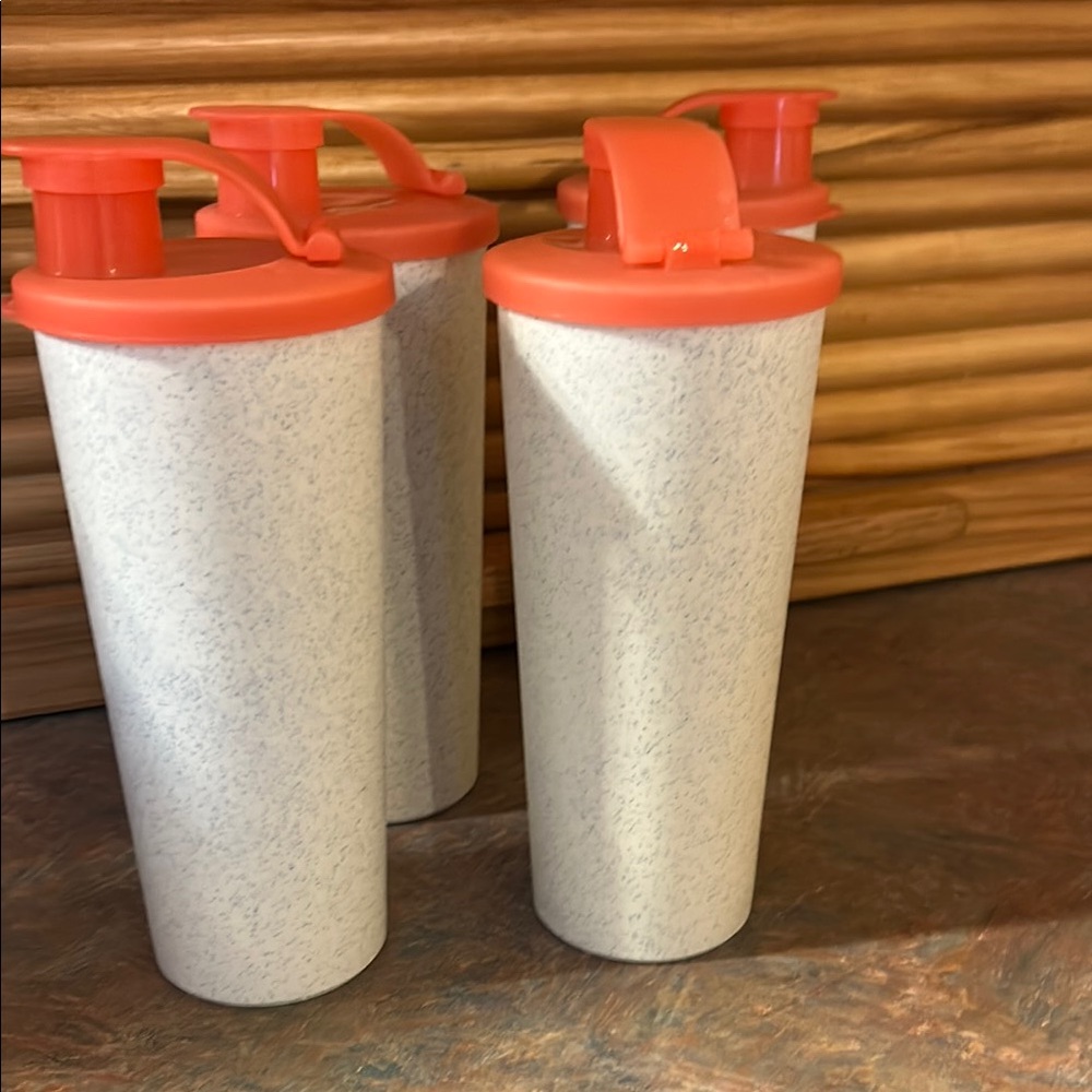 Tupperware Orange and White Drinkware Set